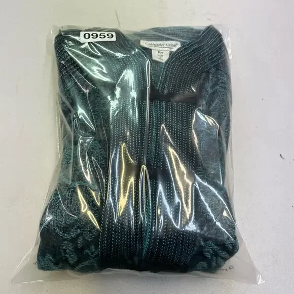 Coldwater Creek green/black tapestry cardigan jacket women's size PM - Picture 14 of 14